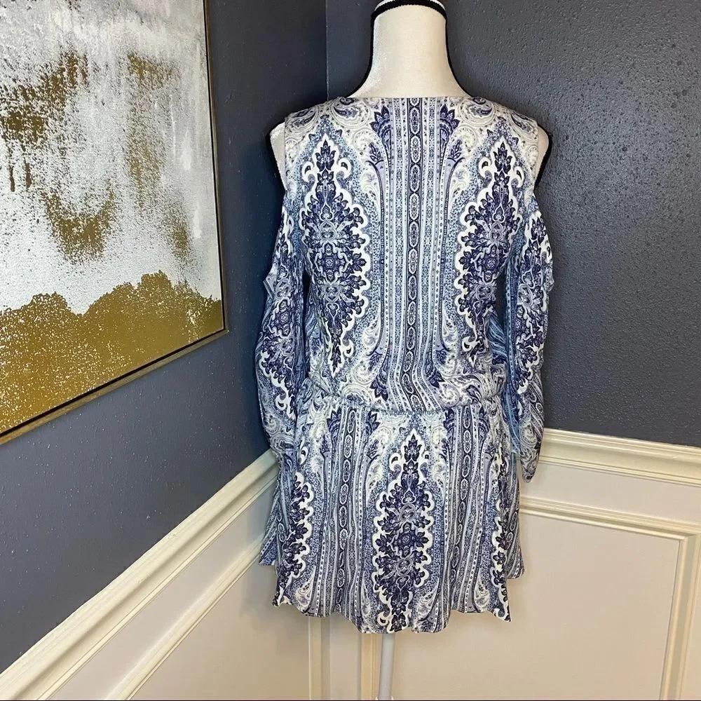 Alice + Olivia Jolene Cold Shoulder Smocked Dress